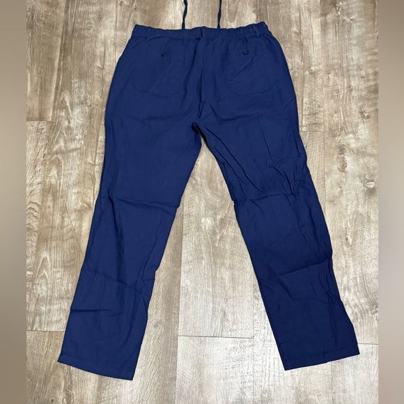 Navy Blue Linen Pant - Picture 2 of 2